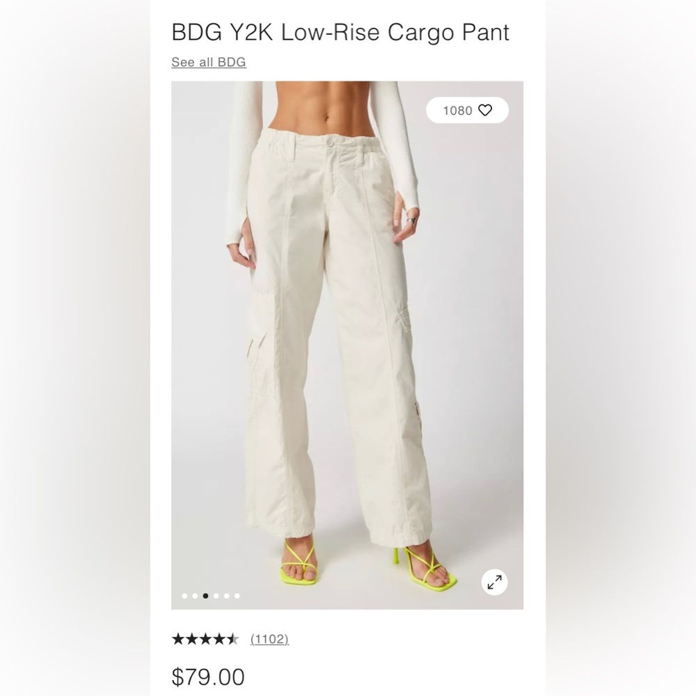 BDG Y2K Low-Rise Cream Cargo Pant